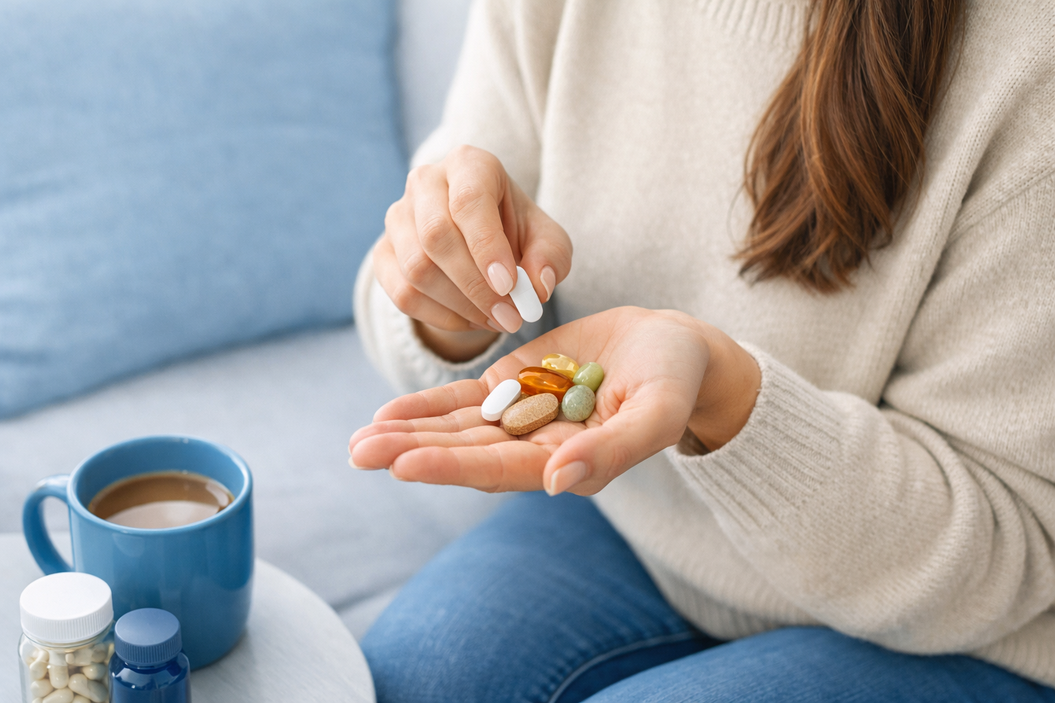 Illustration representing multivitamins and healthy ageing